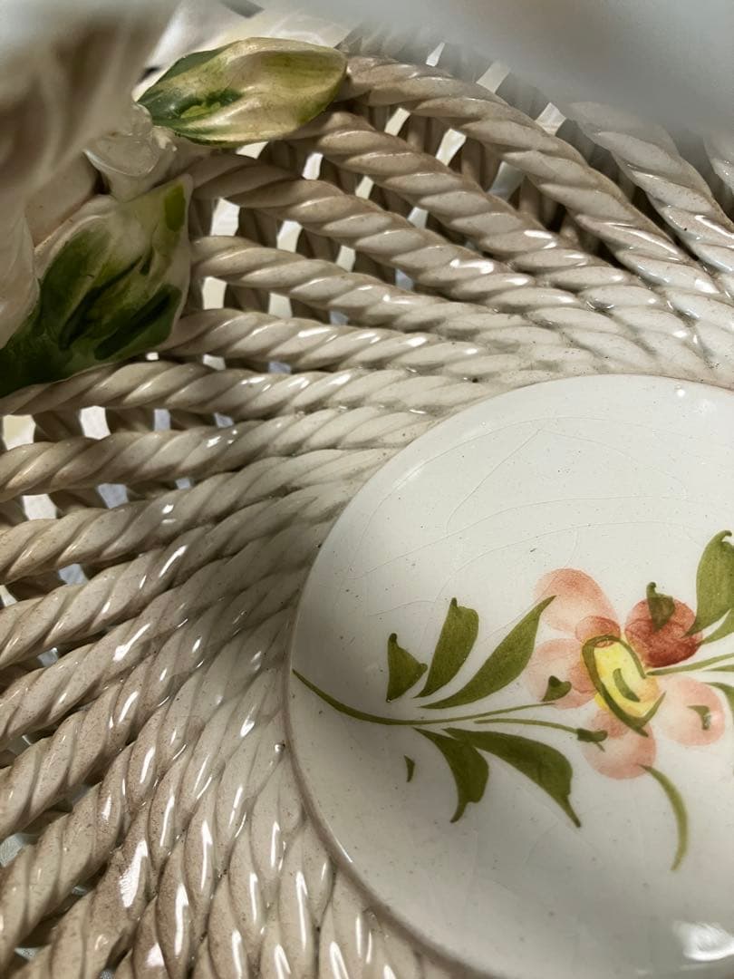 「De Fonte」陶器製 イタリア アンティーク花かご