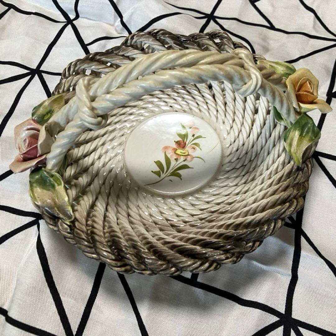 「De Fonte」陶器製 イタリア アンティーク花かご