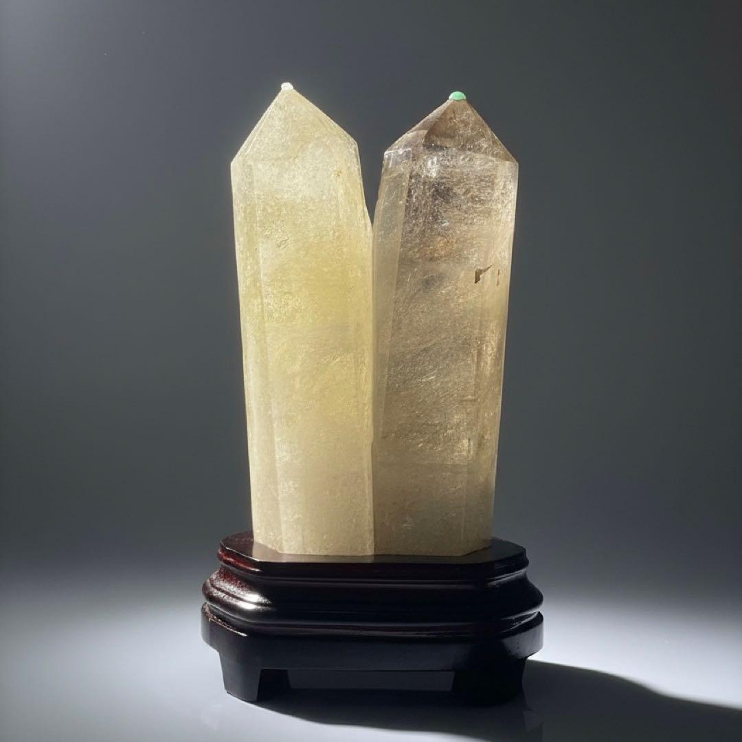 天然石 シトリン アメジストWポイント☘︎ ݁˖.浄化と金運