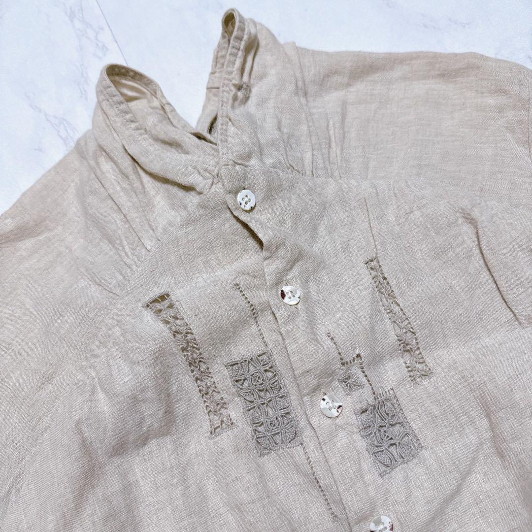 【希少】KAPITAL リネン 100% カシュクールシャツ 刺し子 生成り
