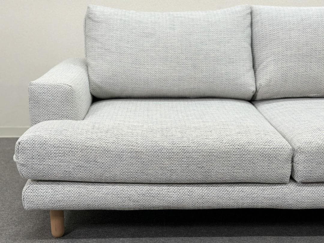 美品■ウニコ■IRULAカバーリングソファ　2.5P　ライトグレー　ファブリック