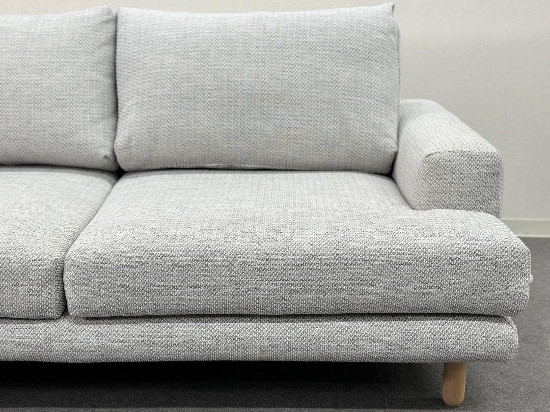 美品■ウニコ■IRULAカバーリングソファ　2.5P　ライトグレー　ファブリック