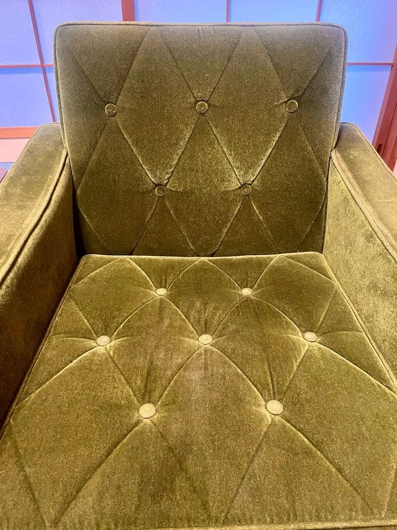 カリモク家具　カリモク60 ロビーチェア　モケットグリーン　1シーター　kチェア