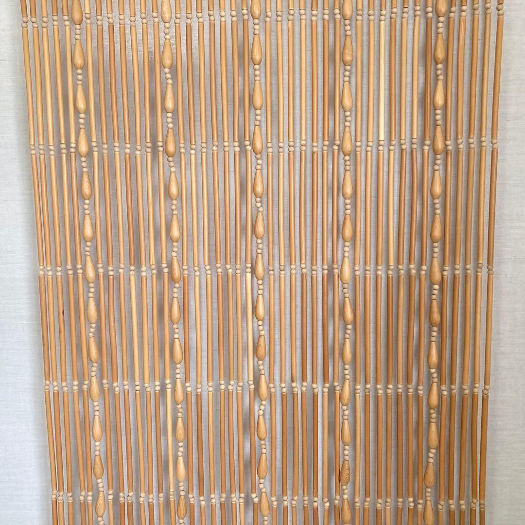高島屋 珠のれん 玉すだれ 壁掛け ロング 大型 木製 当時物 昭和レトロ 新品