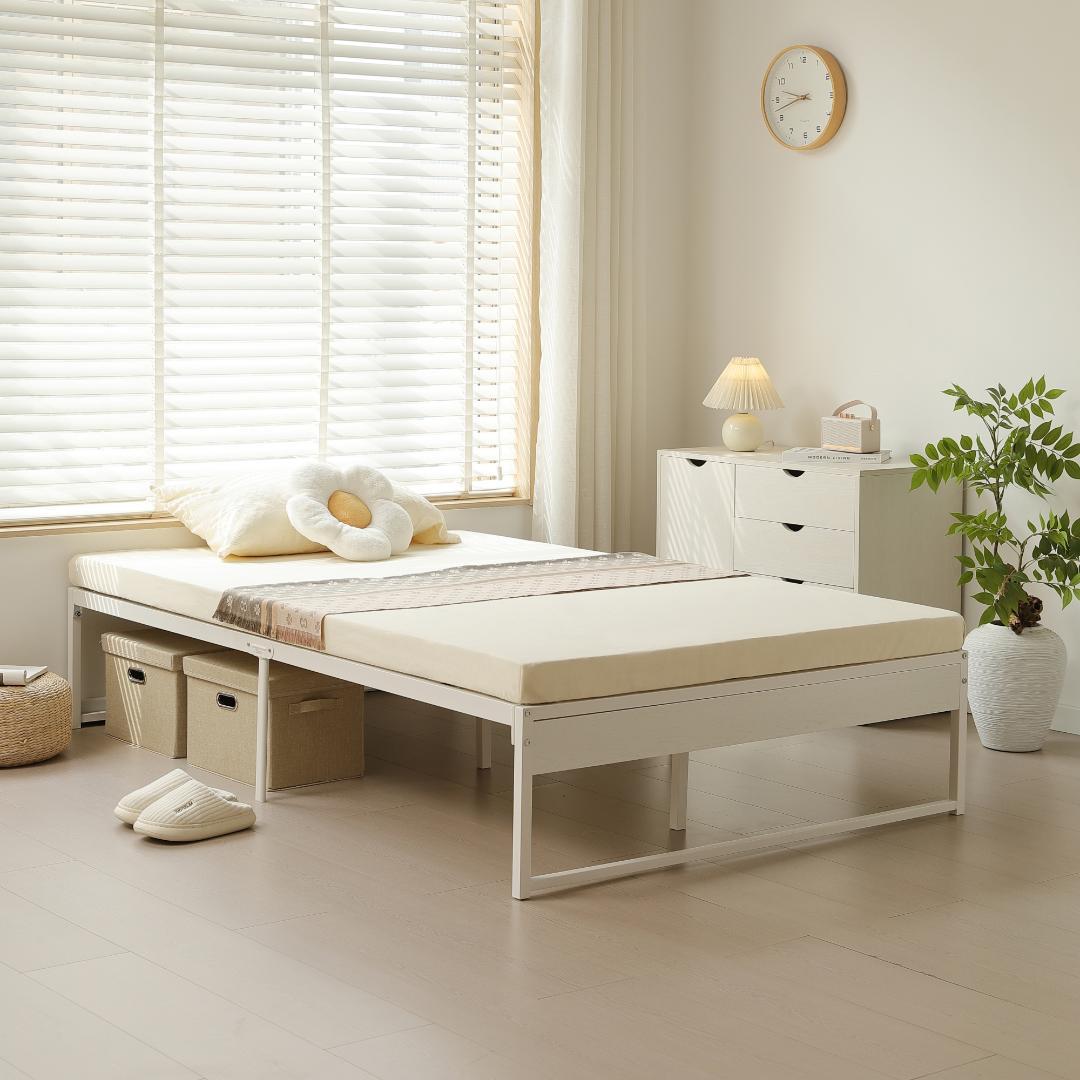 超人気！【セミダブル SD】ベッドフレーム パイプベッド セミダブル White