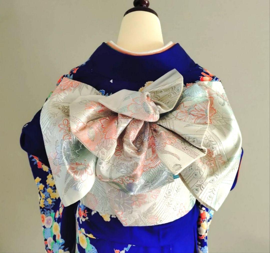 一部式　振袖用作り帯　九百プラチナ　十三参りにも　作り帯付け帯　胴巻き～95㎝