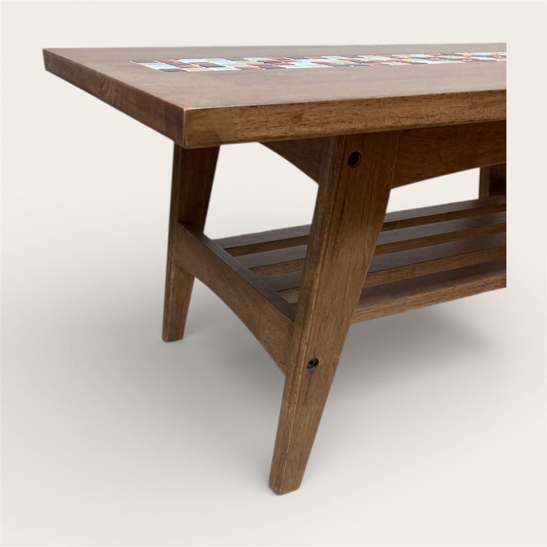 送料込】大川家具 タイル付 センターテーブル テスタ TESTA ローテーブル