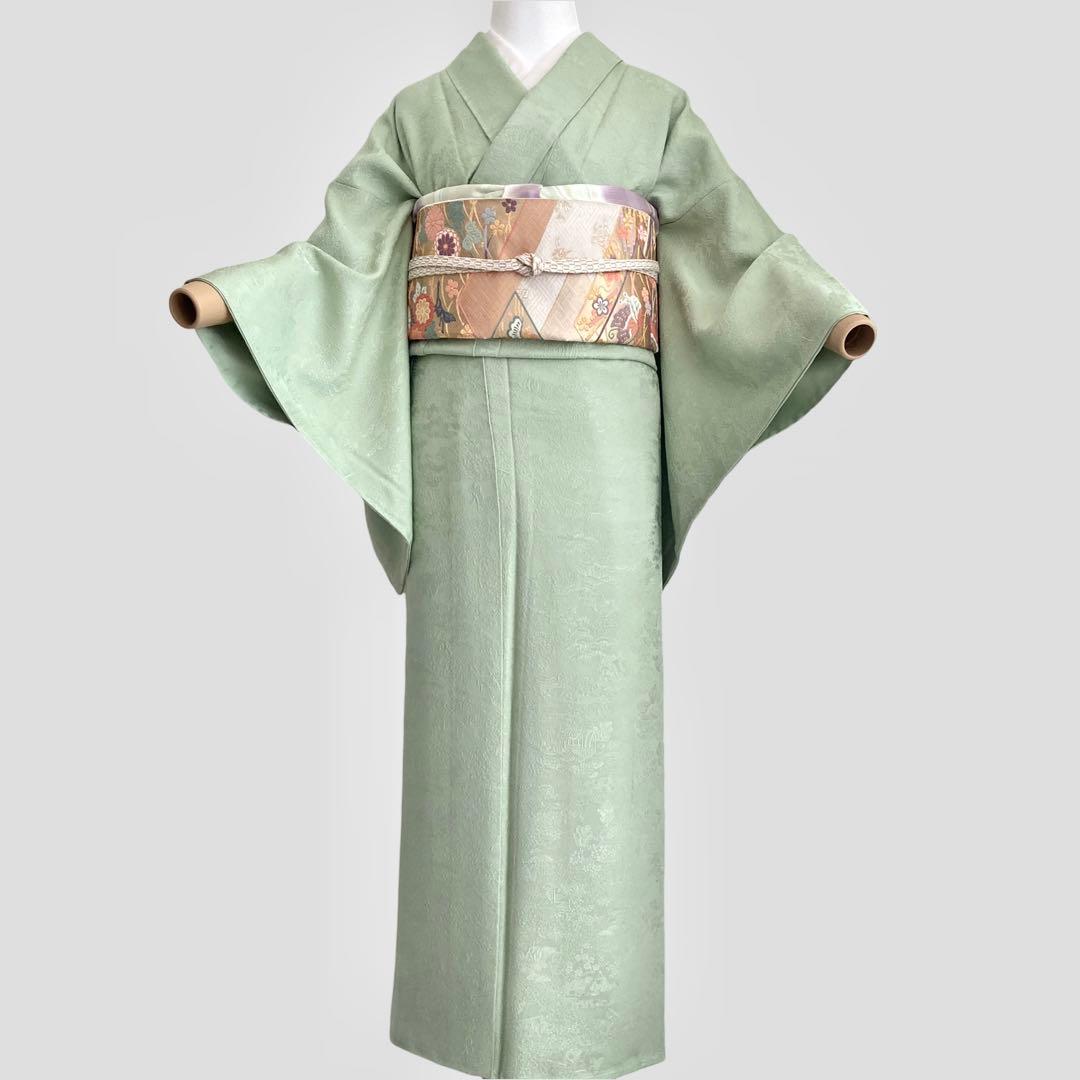 淡緑色 色無地×袋帯おまけ セット 礼装 七五三 入学式 NO56 NO22