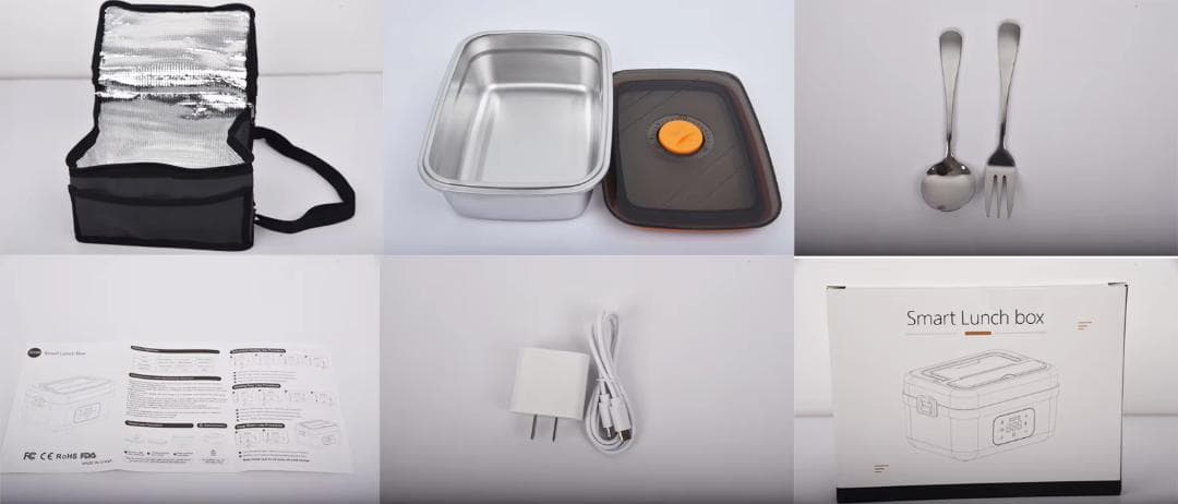 【新品】ポータブル電気加熱ランチボックス（1000ml大容量・充電対応）