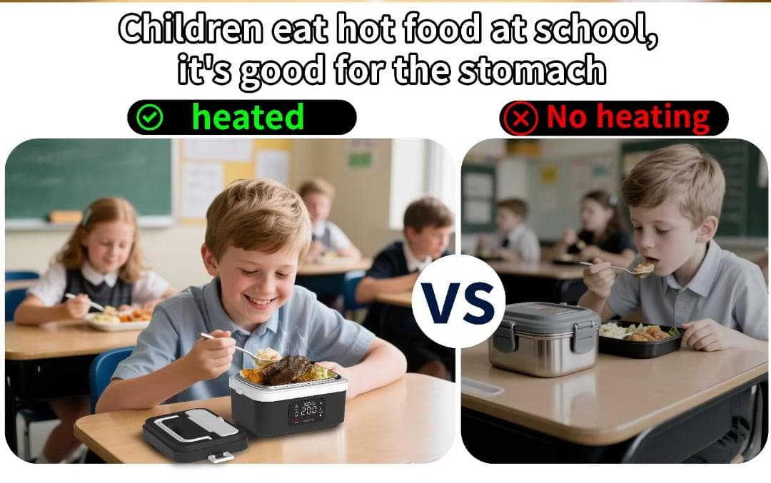 【新品】ポータブル電気加熱ランチボックス（1000ml大容量・充電対応）