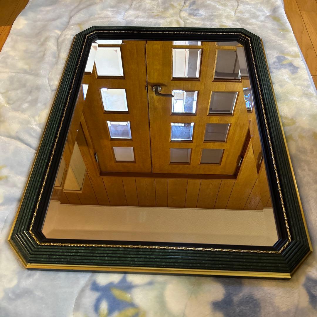 イタリア製　ビンテージ　壁掛け ウォールミラー　810×610