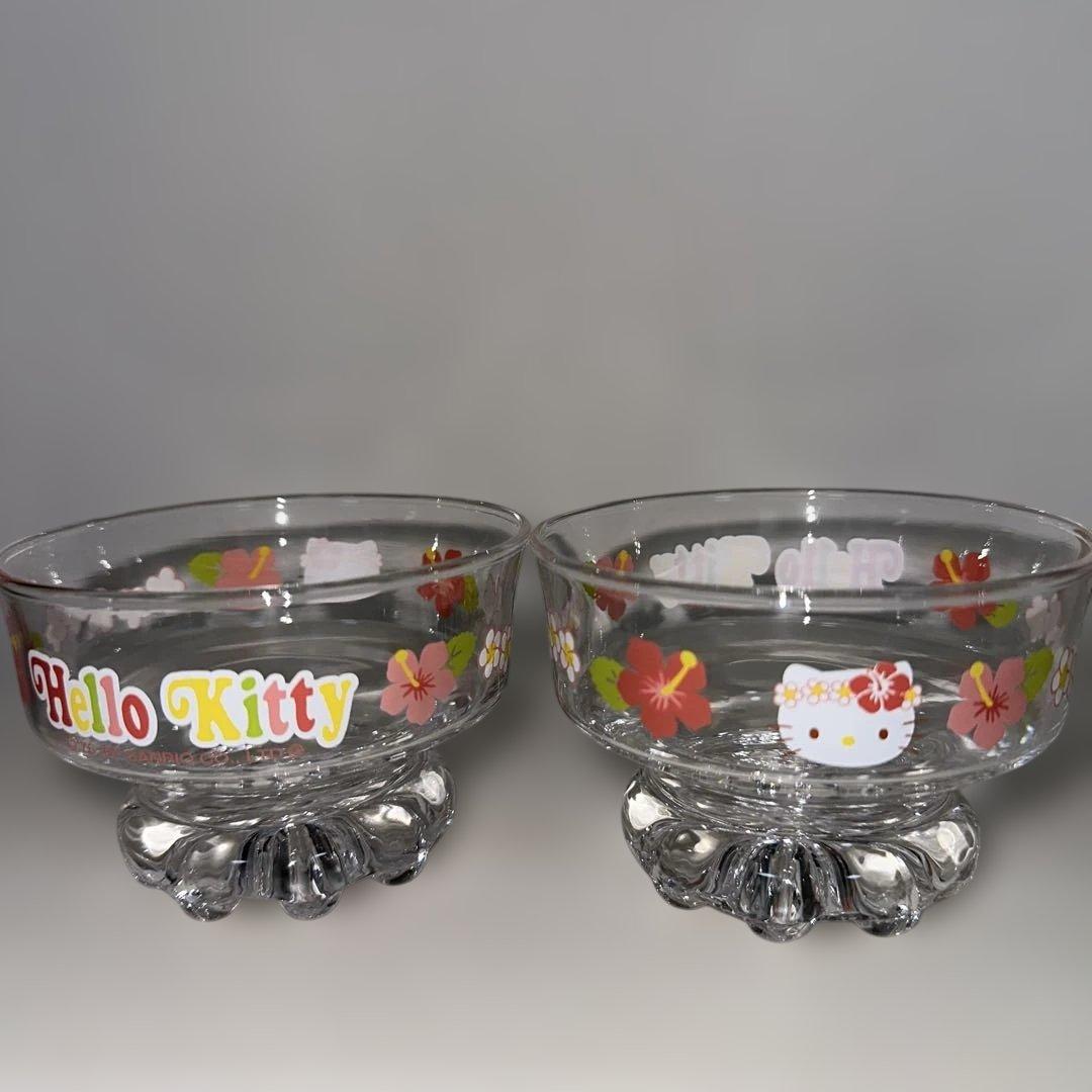 ハイビスカス　ハローキティ デザートグラス2個セット