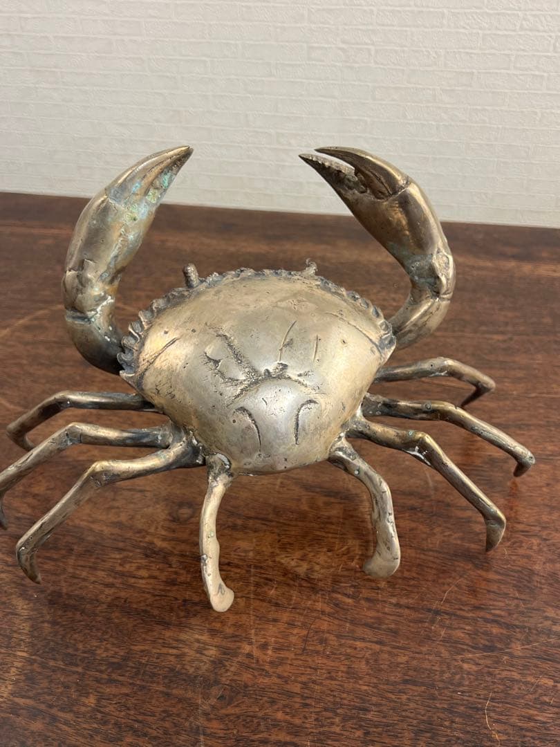 金属製カニの置物 シルバー　金属　古美術　工芸品