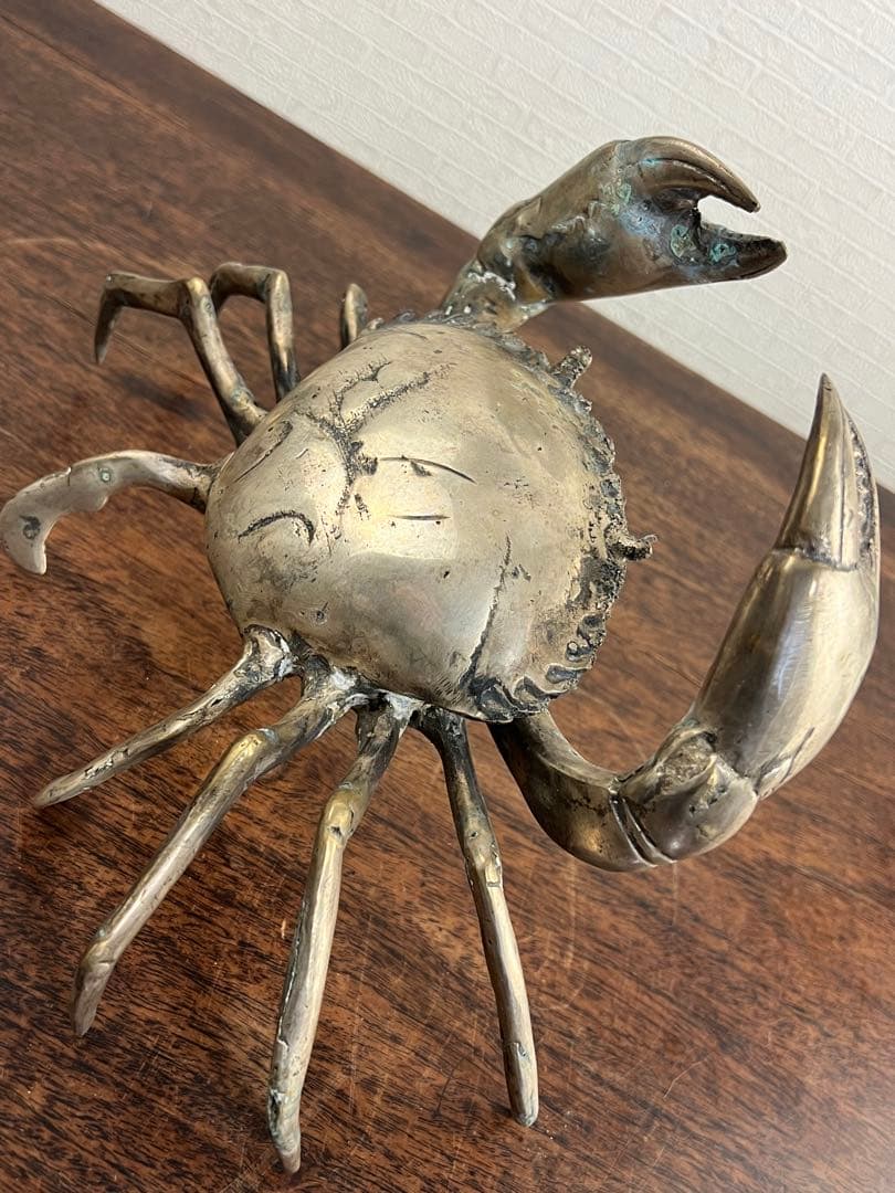 金属製カニの置物 シルバー　金属　古美術　工芸品