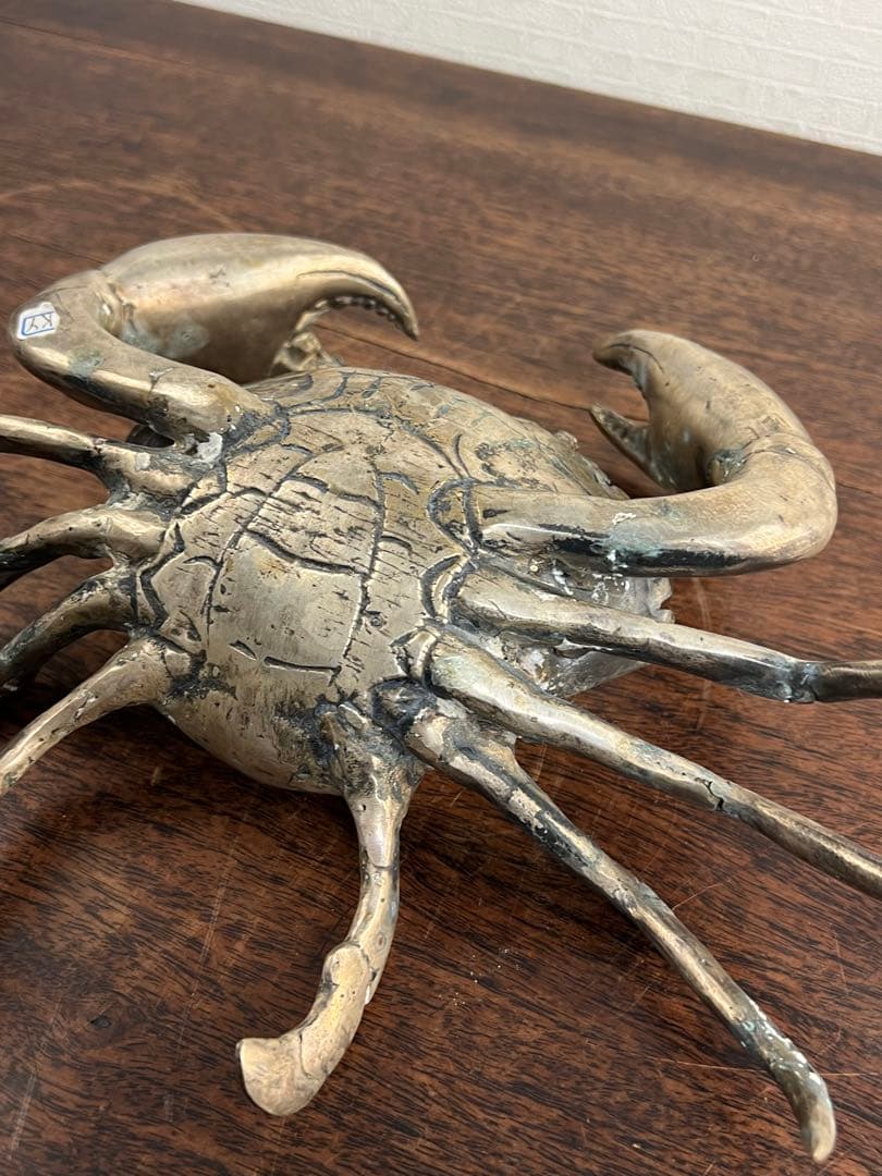 金属製カニの置物 シルバー　金属　古美術　工芸品