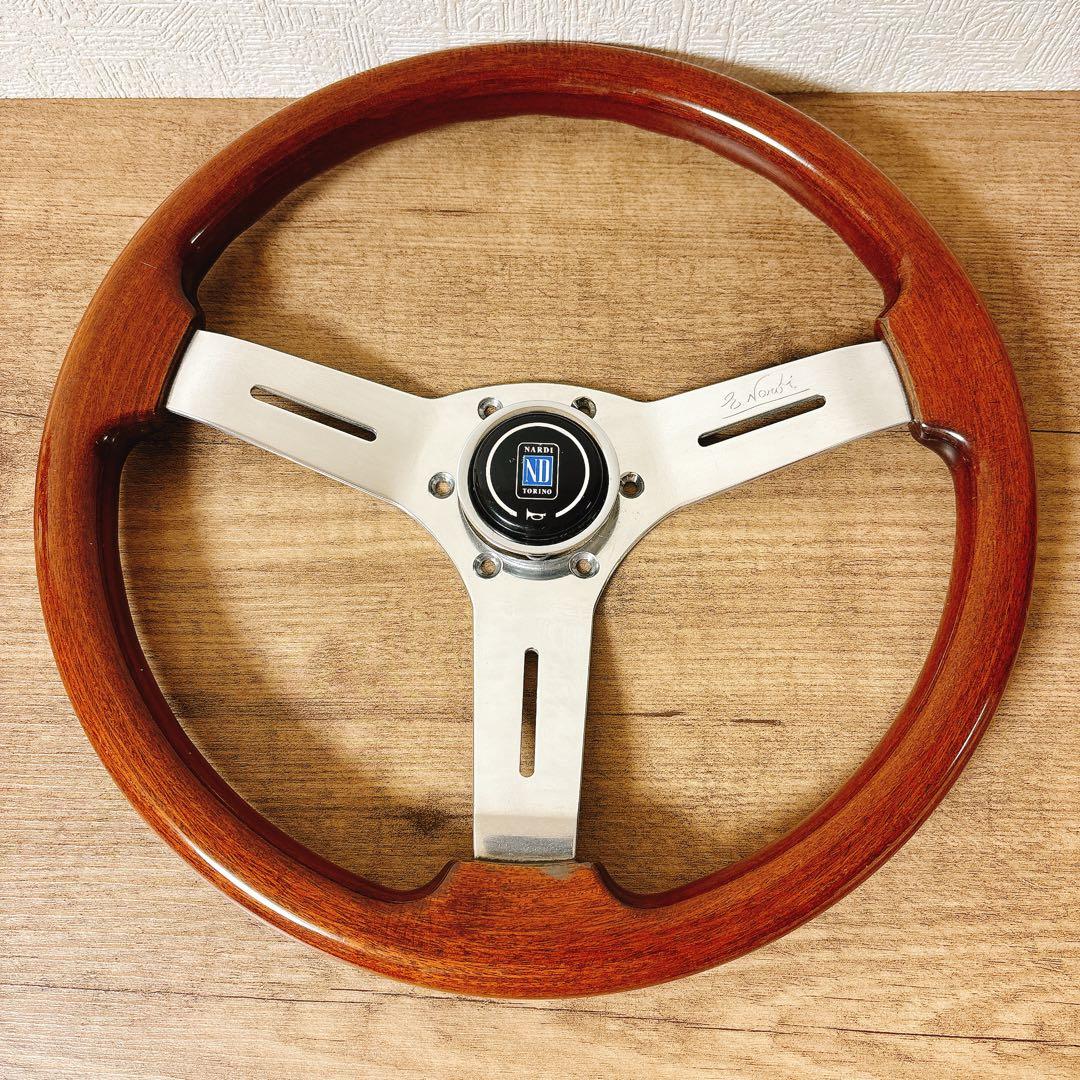 正規品　当時物　NARDI ナルディ　ウッドハンドル　ウッドステアリング