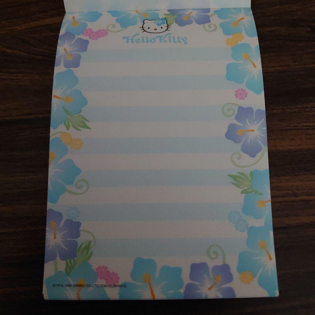 l*9様 新品未使用♡ハローキティハイビスカスメモ水色