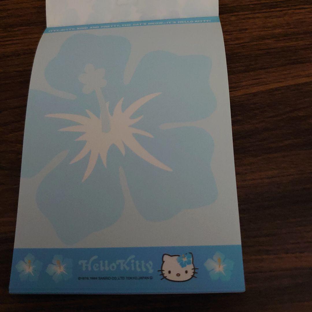 l*9様 新品未使用♡ハローキティハイビスカスメモ水色