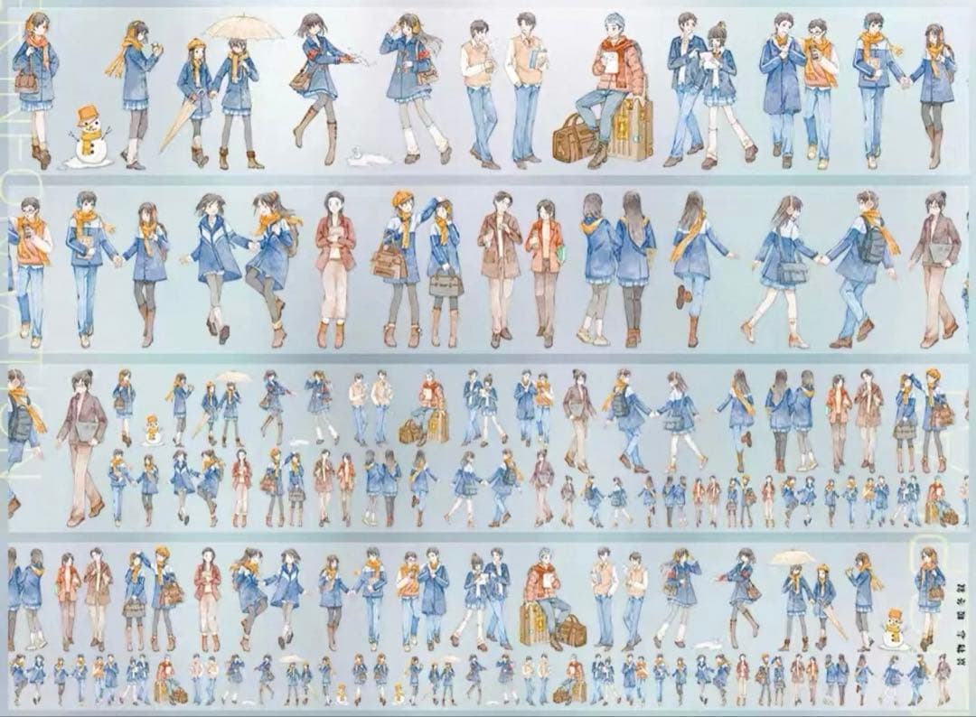 PET 暖冬叙 6cm×5m 海外マスキングテープ　海外マステ　人物