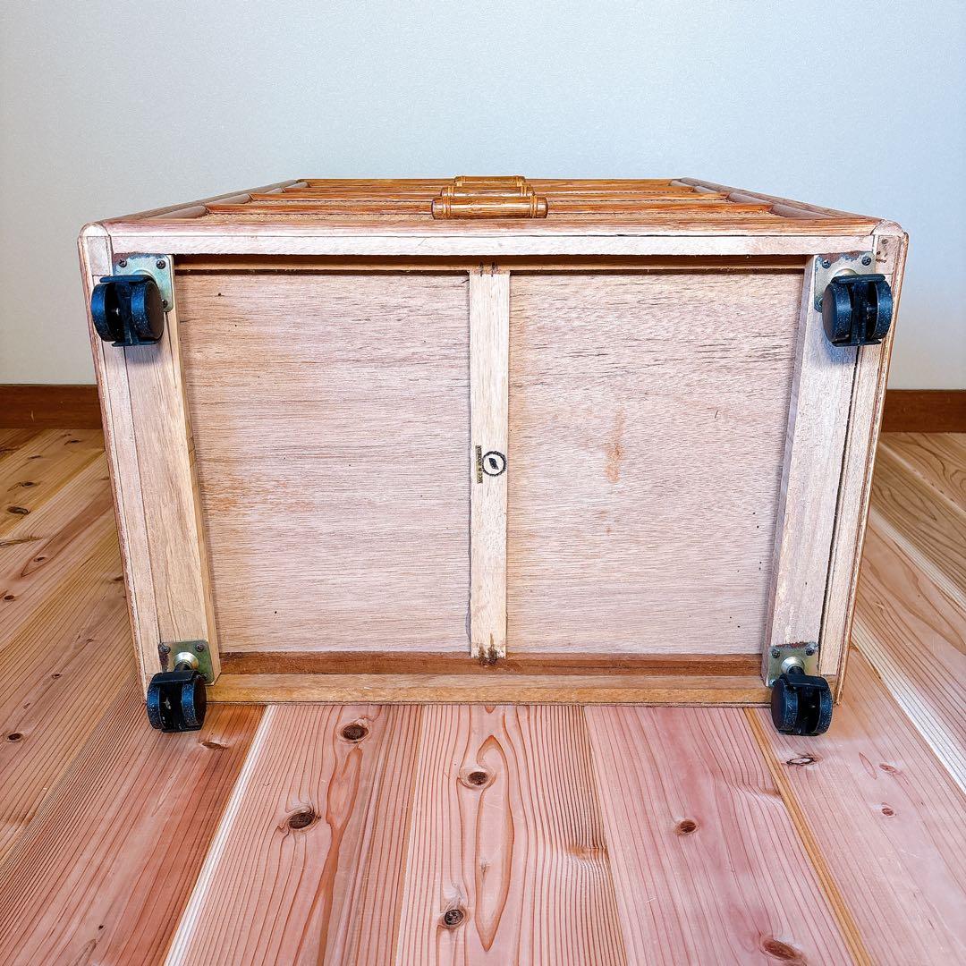 【良品】 カザマ Kazama ラタン 籐 チェスト 4段 キャスター付き