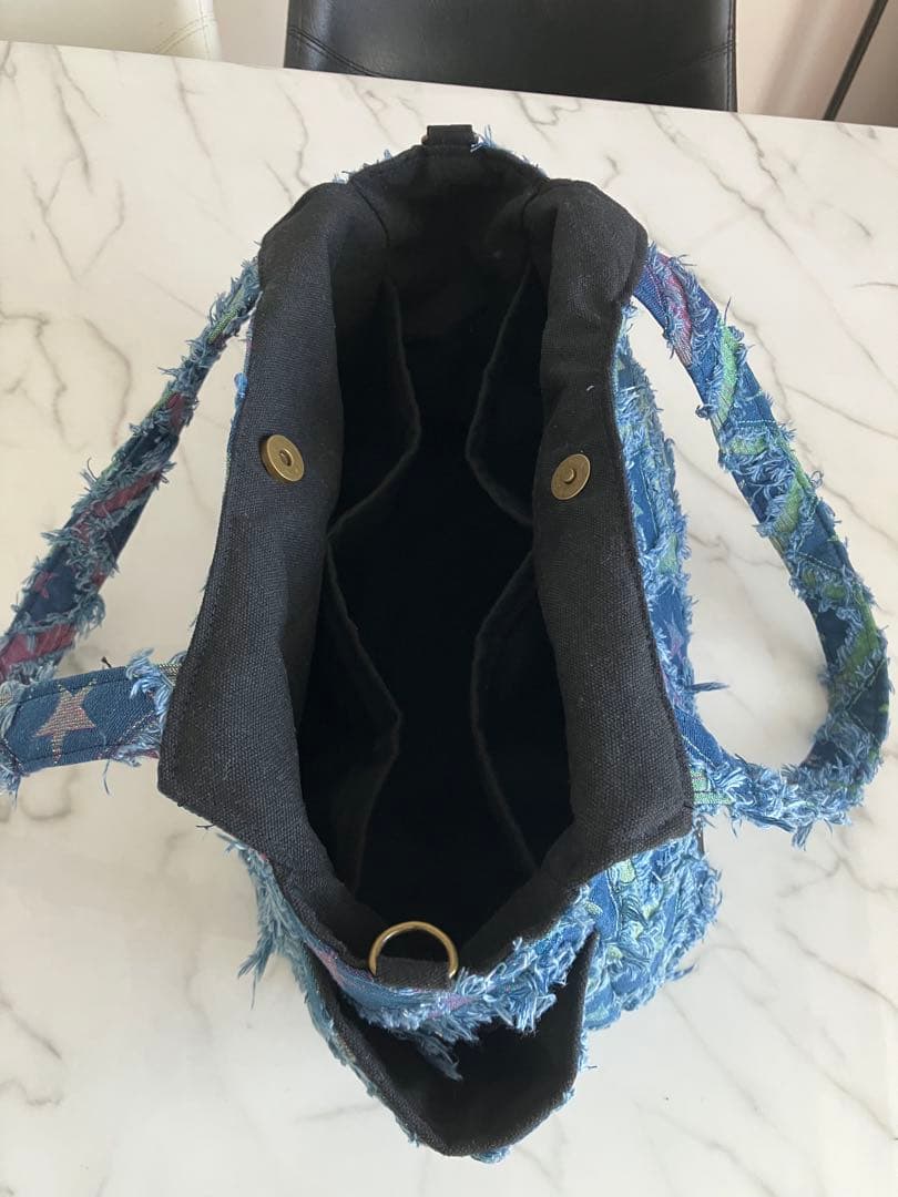 868 まゆ　大きめデニムリメイクバック　ハンドメイド 2点