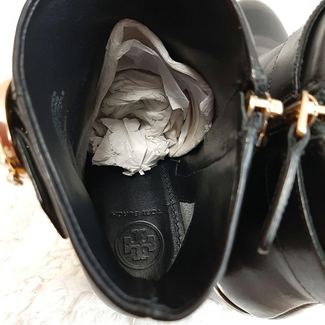 極美品 ショートブーツ　トリーバーチ レザー　ブラック 23.5 サイドジップ