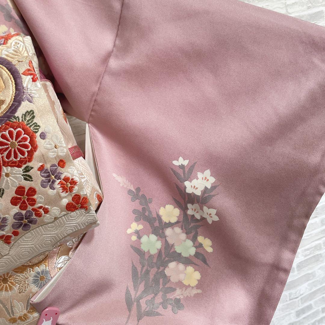 訪問着のみ　桔梗　小花　可愛らしい花　春爛漫　手刺繍　着物　Q5