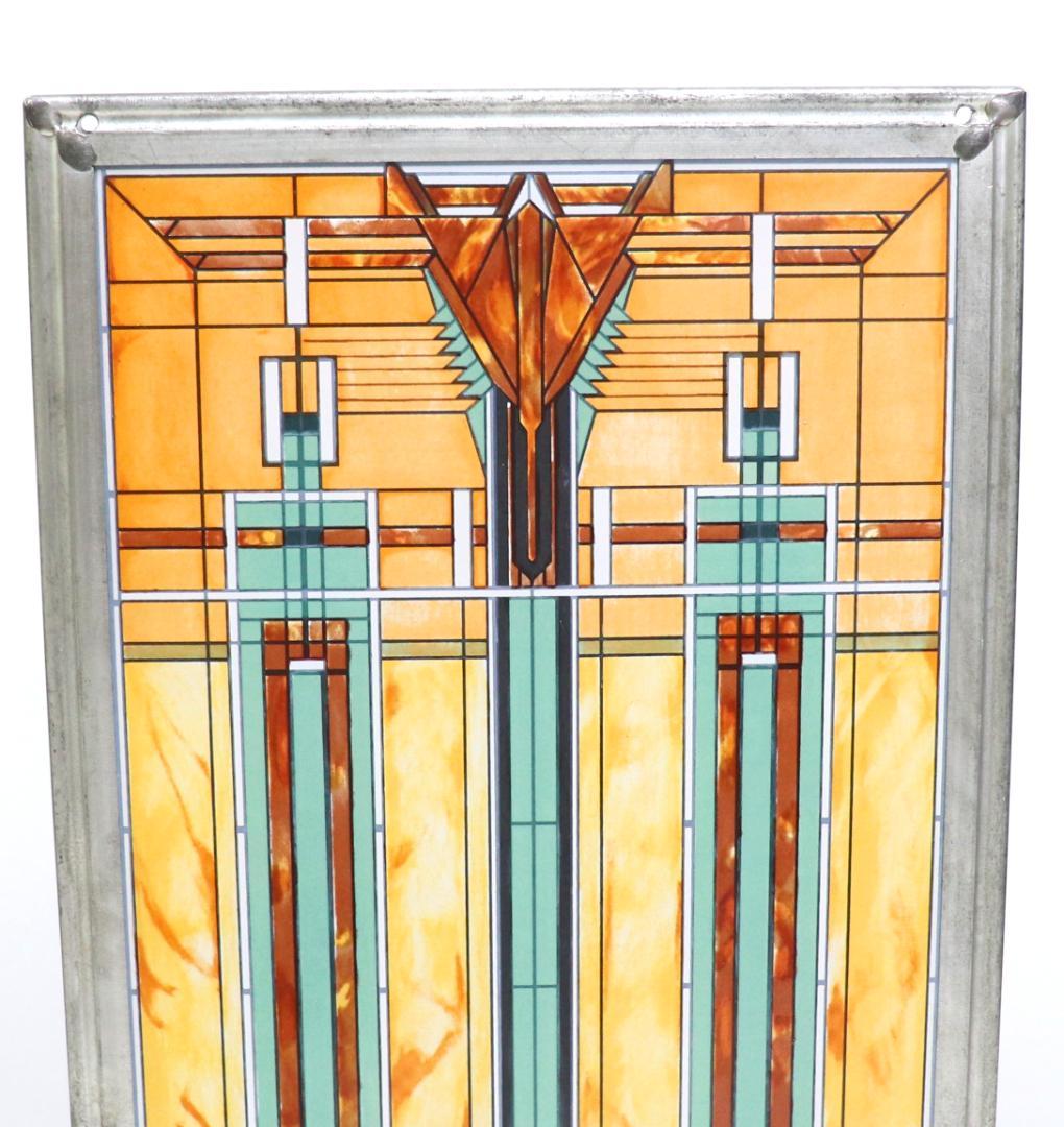 フランク・ロイド・ライト 縦長型 ヴィンテージ ステンドグラス ブラッドリー邸