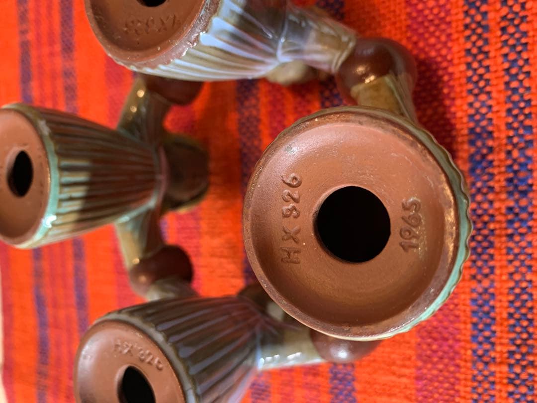 ゲーベル人形　西ドイツ製　陶器置物　1965年のレアな女の子輪キャンドルスタンド