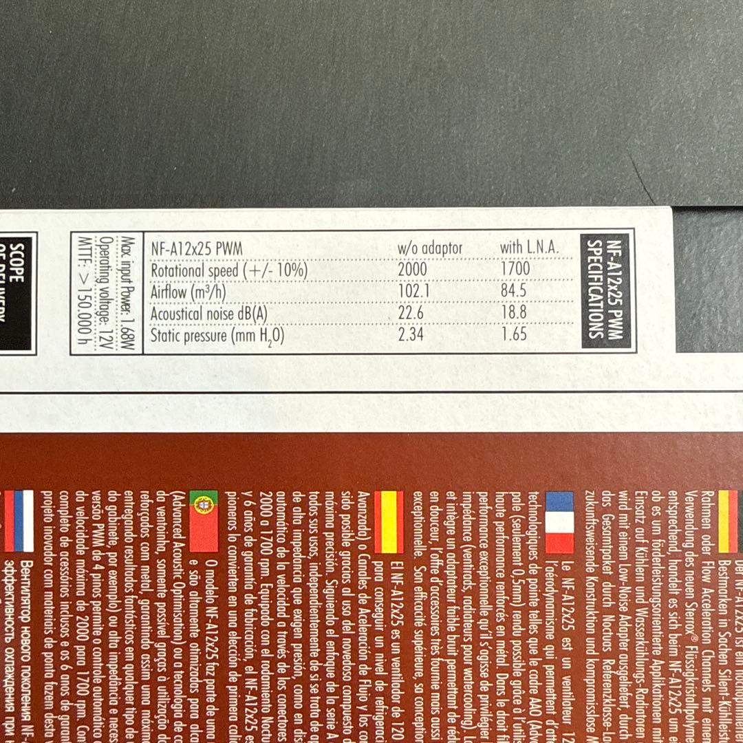 【4個セット】Noctua NF-A12x25 PWM 120mmファン 4個