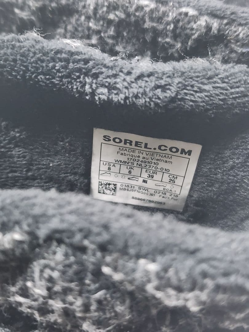 25cm【美品】SOREL ソレル ライリー スノーブーツ ブラック