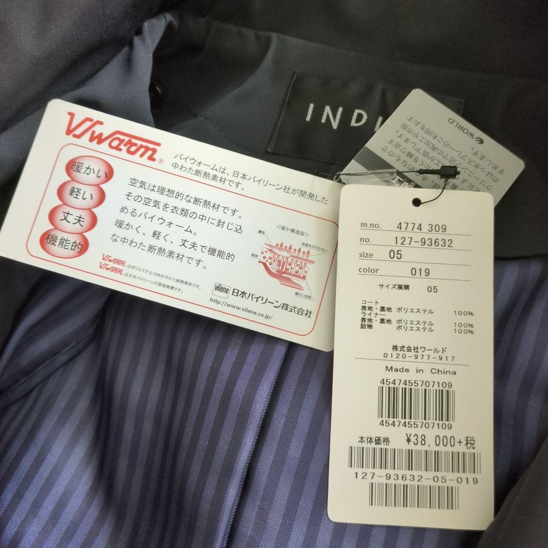 INDIVI インディヴィ ライナー付コート 撥水加工 黒 ブラック 05 XS