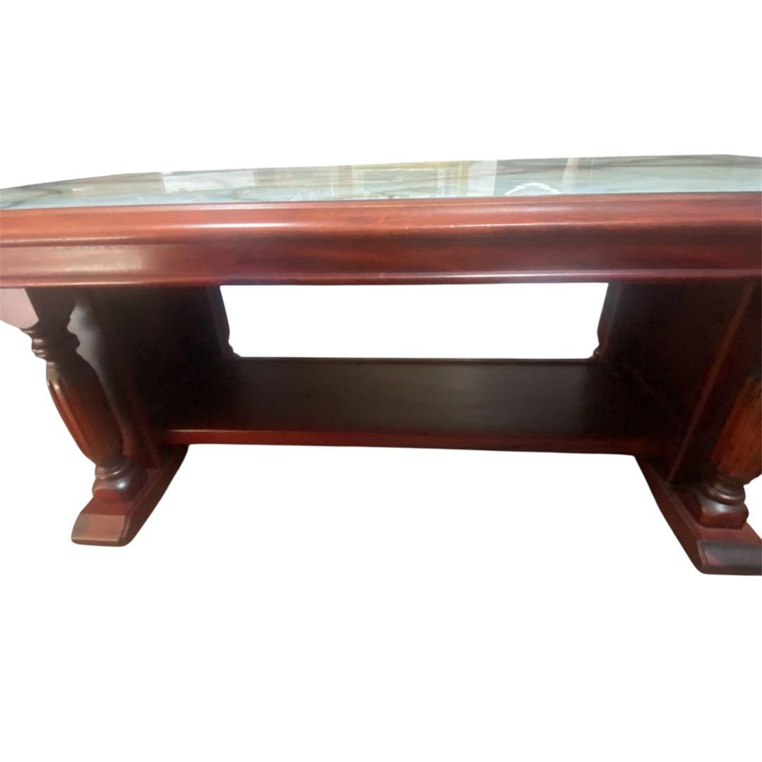 【希少】アンティーク オールド カリモク センターテーブル 大理石調 レトロ