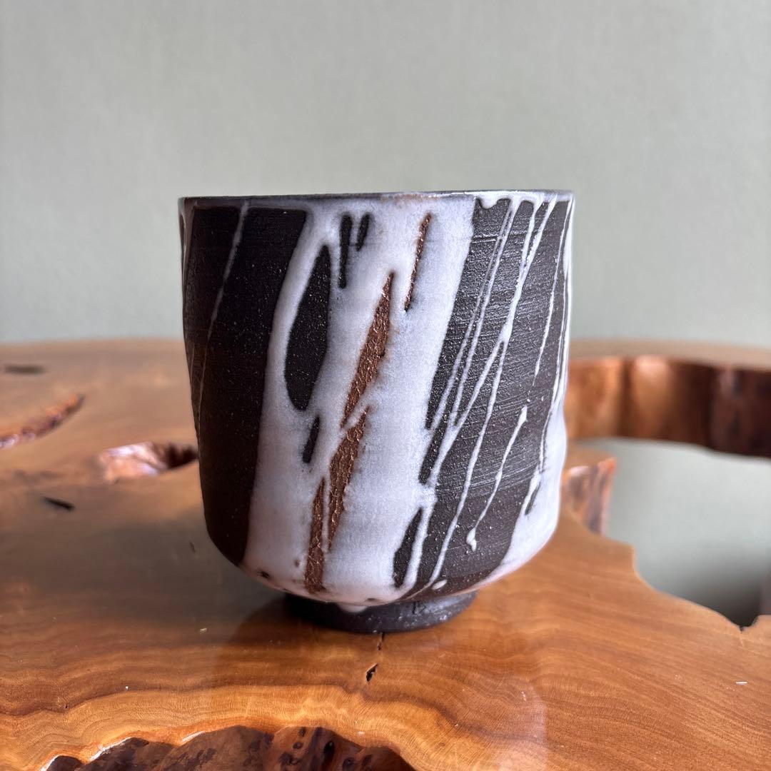 酔月窯 清水潮造 萬古焼 筒茶碗 抹茶碗 茶道具 (15）