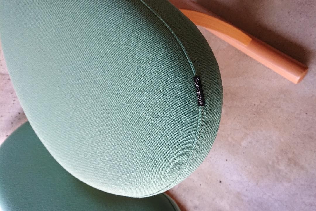 【美品】サカモトハウス バランスチェアイージー　ライトグリーン　カバー付き