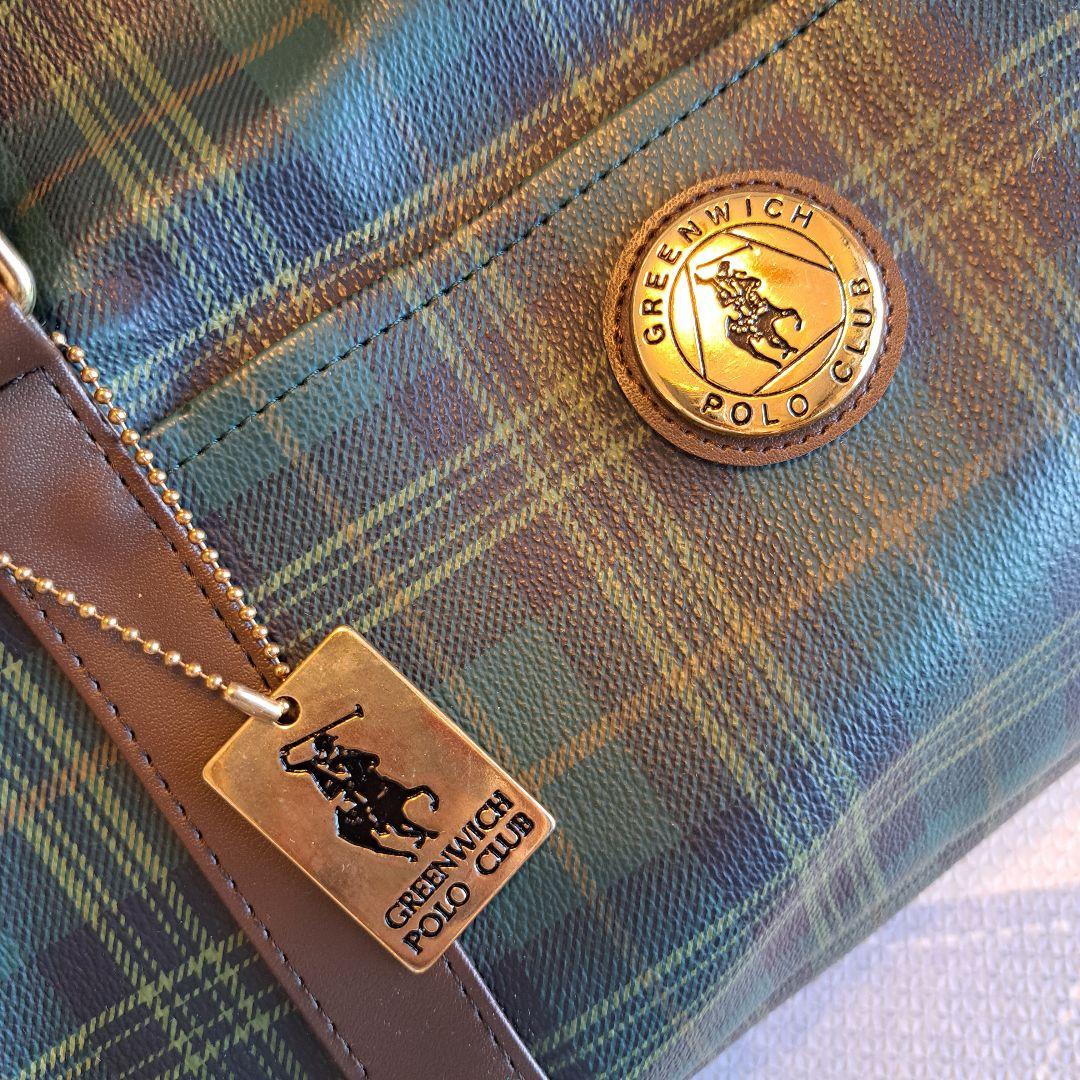 GREENWICH POLO CLUB ボストンバッグ タータンチェック柄　緑