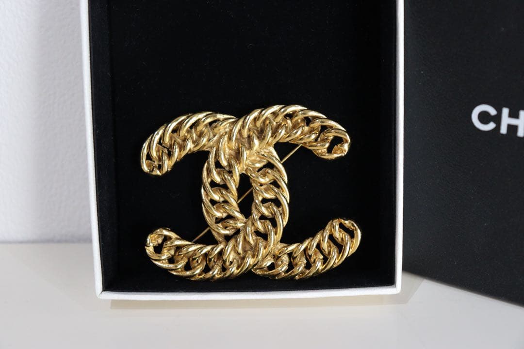 シャネル　ココマーク　デカココ　チェーン　ブローチ