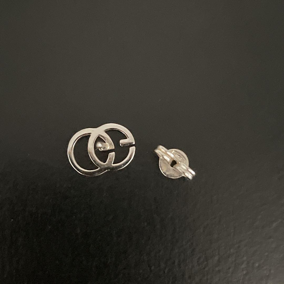 良品　GUCCI グッチGGロゴ シルバー ピアス 片耳用　男女兼用