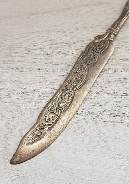 アンティーク バター ナイフ 薔薇 銀