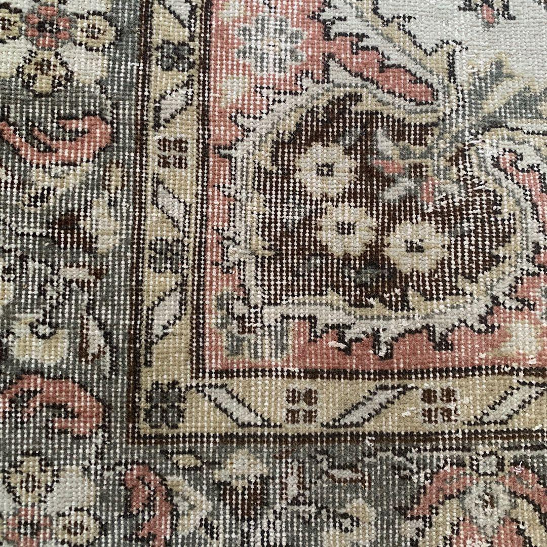 トルコヴィンテージラグ　超大判　272×158 ペールピンク　モスグレーグリーン