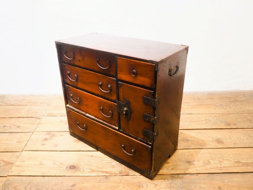 1256 アンティーク　小箪笥　棒タンス　収納棚　骨董　レトロ　インテリア