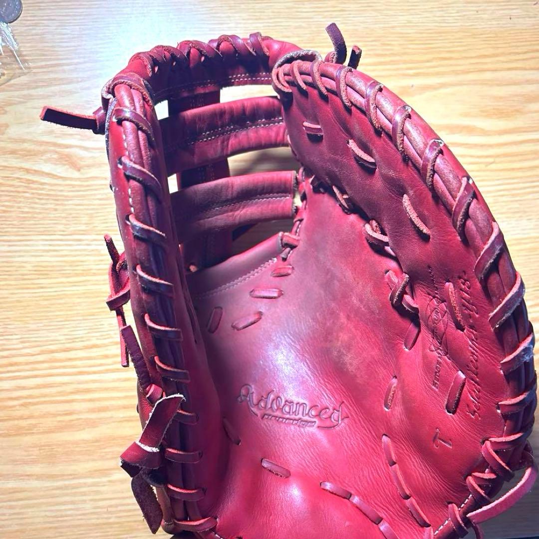 アシックス 硬式グローブ アドバンスド 赤