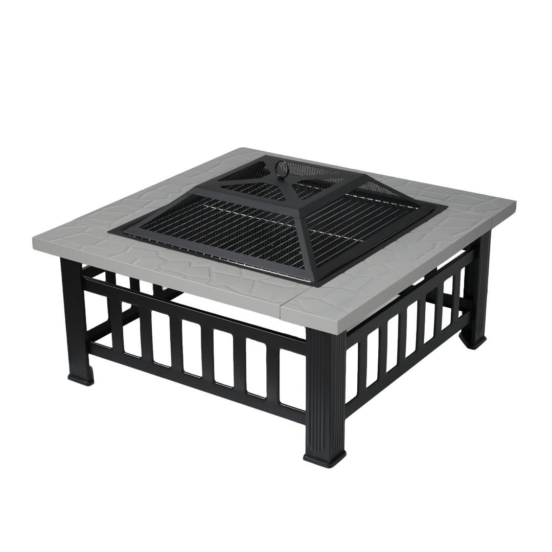 数量限定！ファイヤーピット 焚き火台 バーベキューコンロ【大理石調+ブラック】
