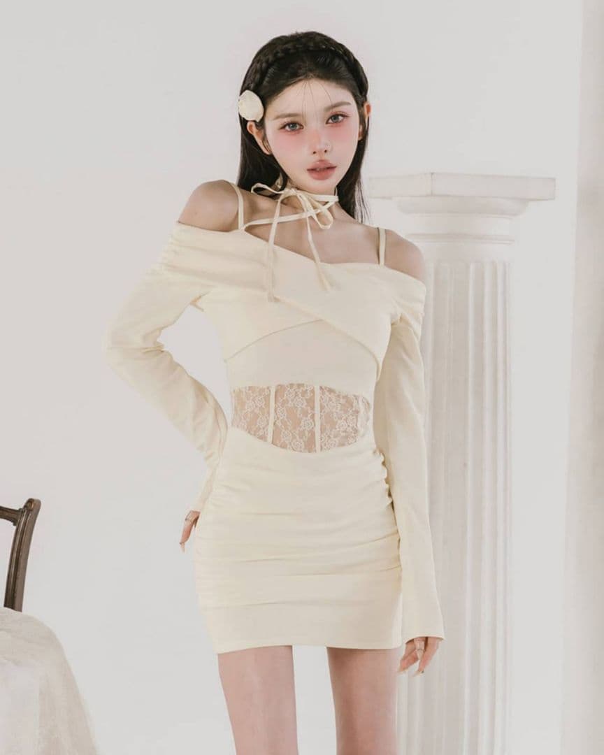 ダーリッチ コルセットレースカットミニワンピース ivo