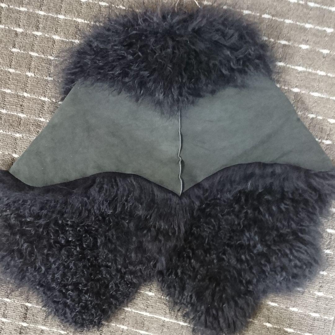 専用☆ラム ムートン ファーポンチョ グレー