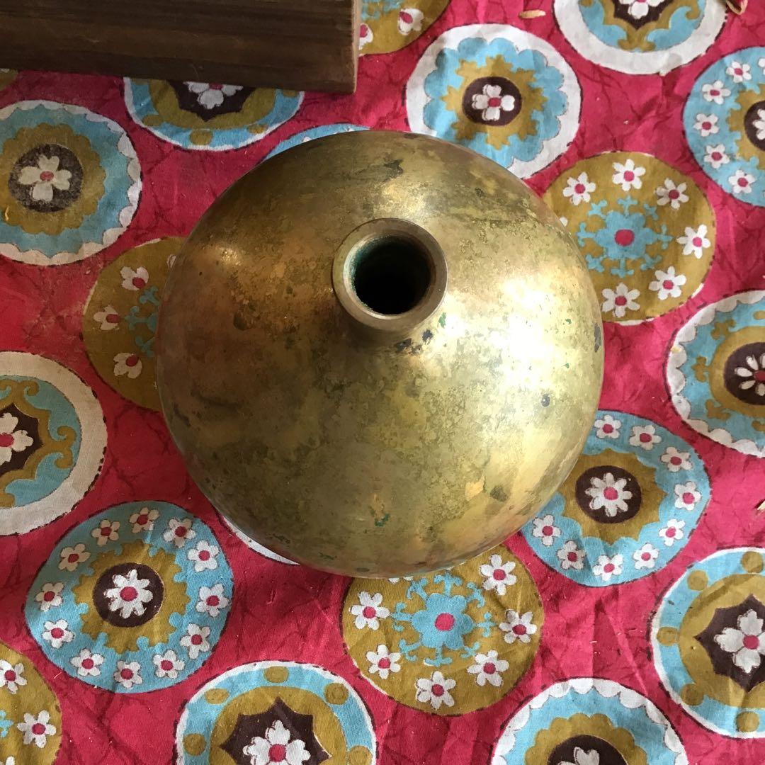 骨董　桐箱入り　銅器　小壺