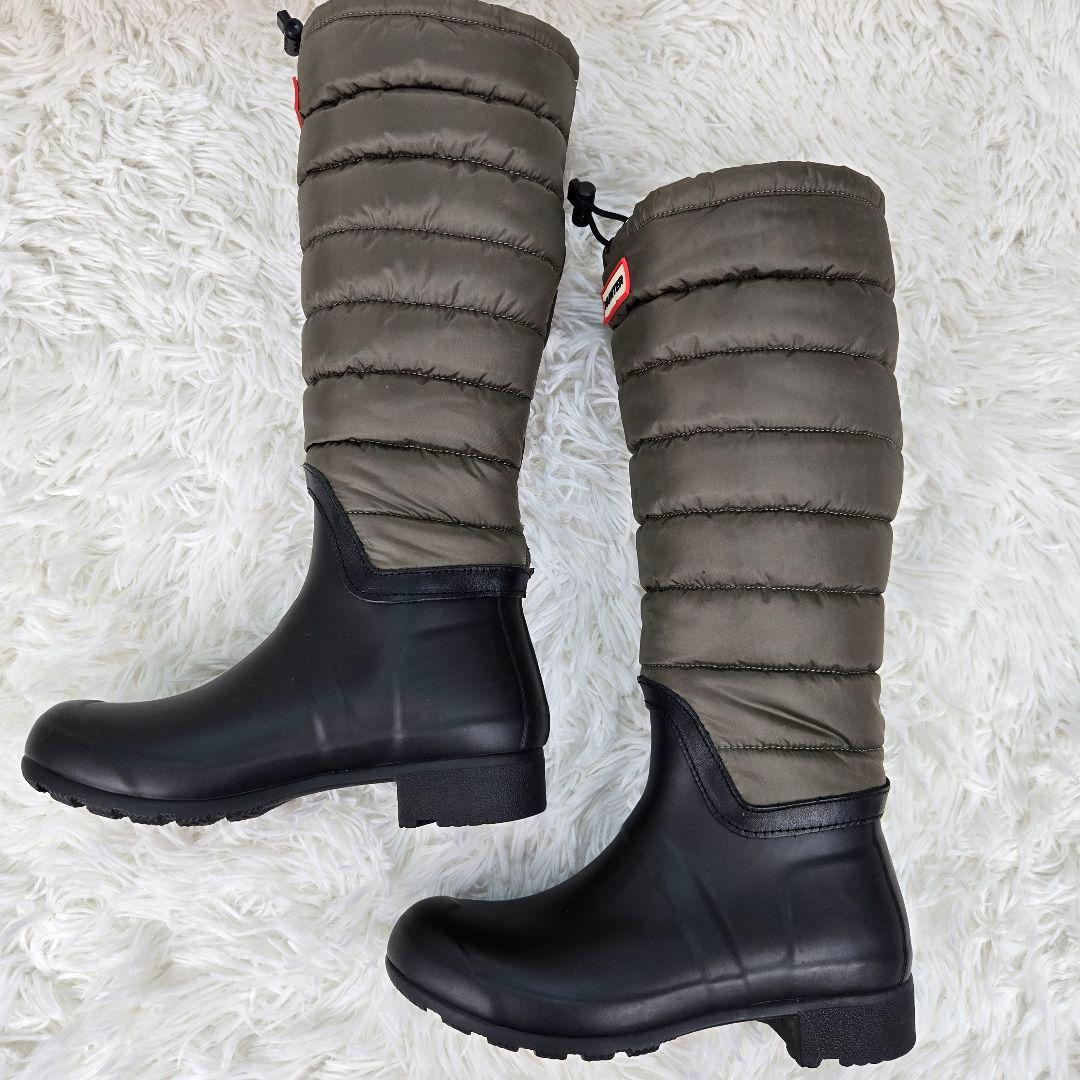 【美品】HUNTER ハンター スノーキルティングブーツ ナイロン 23cm