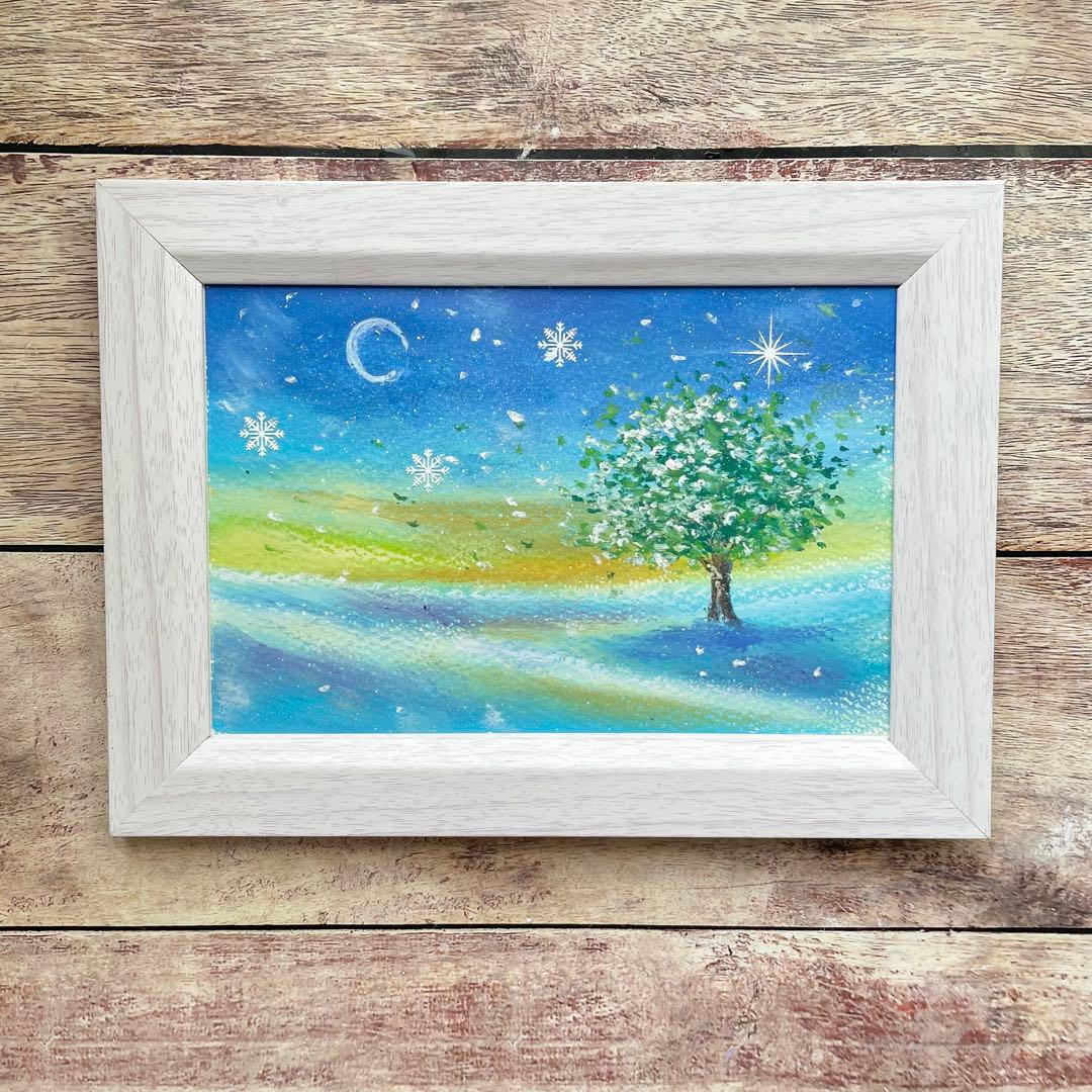 オイルパステル画　アクリル画　ご予約品　5点