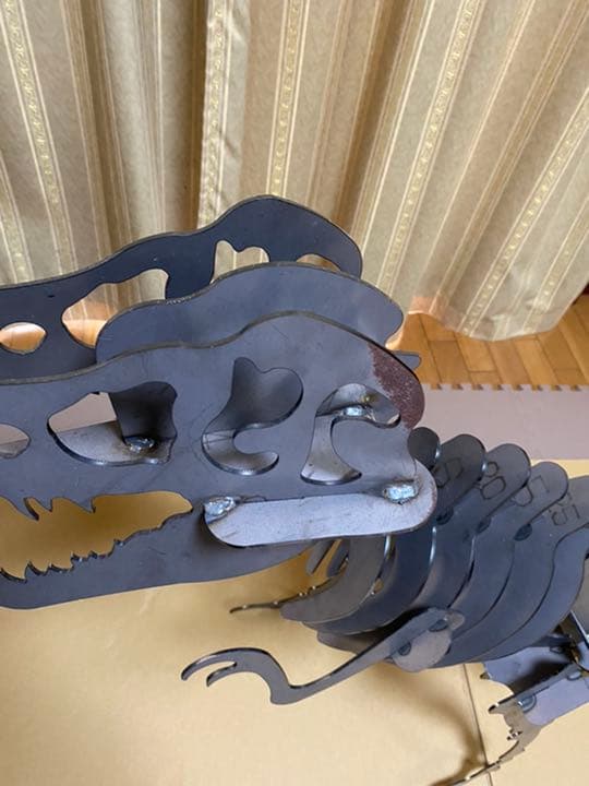 恐竜　鉄製アート　大きい　オブジェ　ティラノサウルス　レトロ