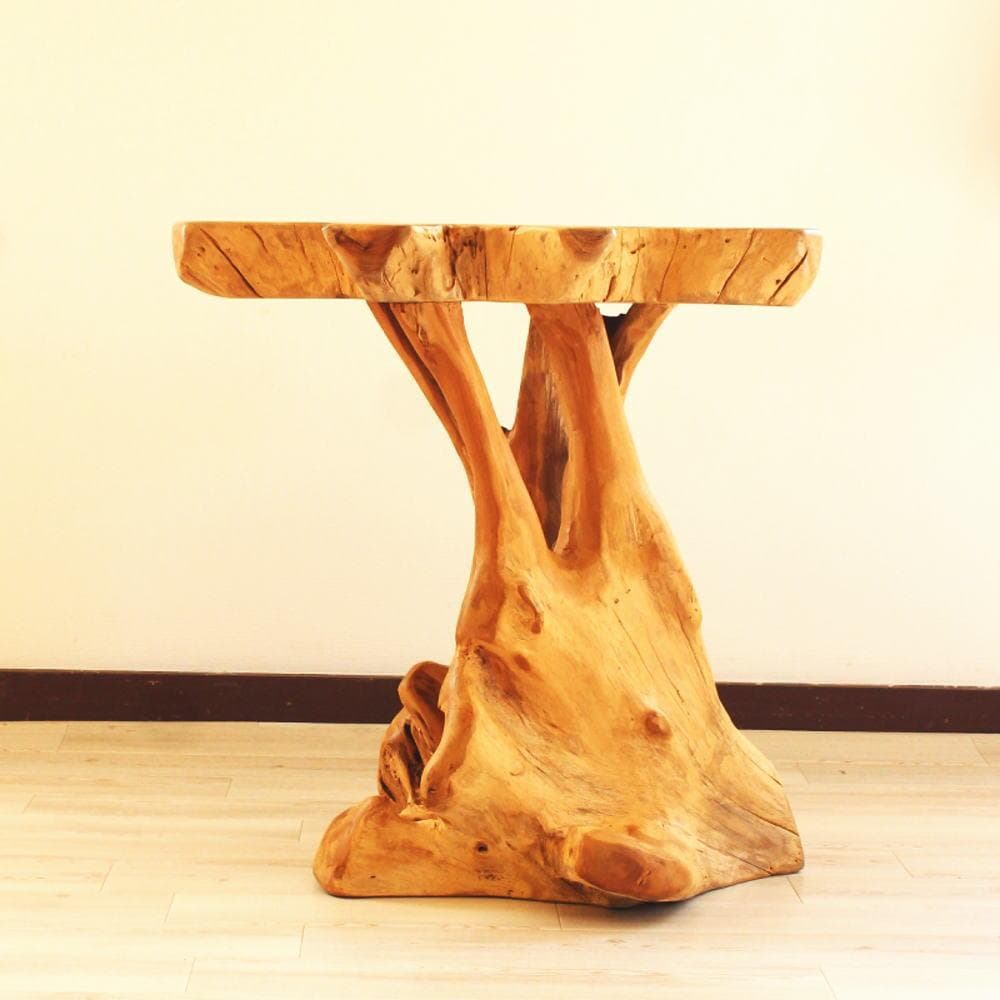 在庫処分 １点もの テーブル 木製 チーク材 天然木 切り株 カフェ 花台 C